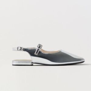 ZARA MIRRORED FLAT SLINGBACKS